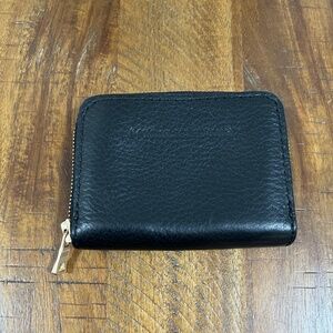 EUC Portland Leather Goods Pebbled Black Small Zip Wallet